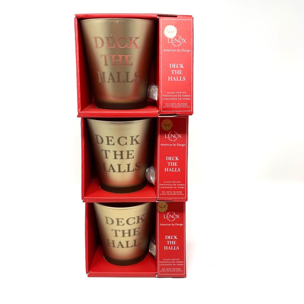 3 Lenox Christmas Votive Candle Holder Gifts NEW - Picture 1 of 4